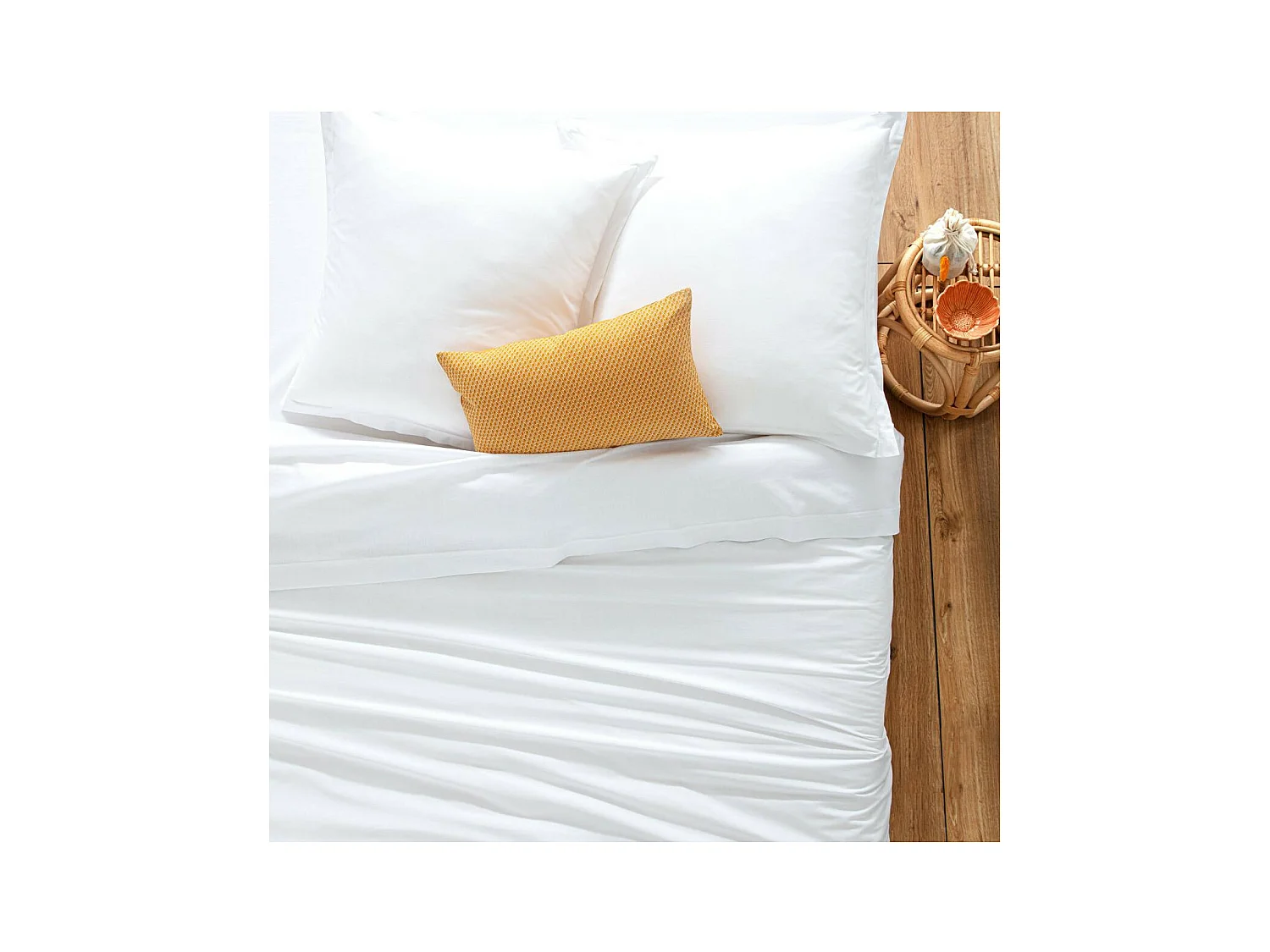 Housse de couette 2 Personnes en Coton Blanc 240 x 220 cm