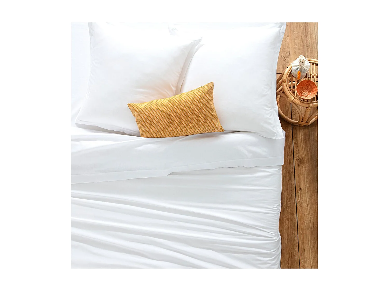 Housse de couette 2 Personnes en Coton Blanc 240 x 220 cm