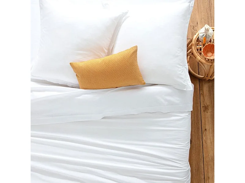 Housse de couette 1 Personne en Coton Blanc 140 x 200 cm