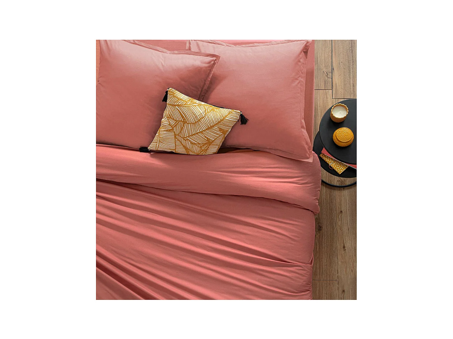 Housse de couette 2 Personnes en Coton Rose blush 240 x 220 cm