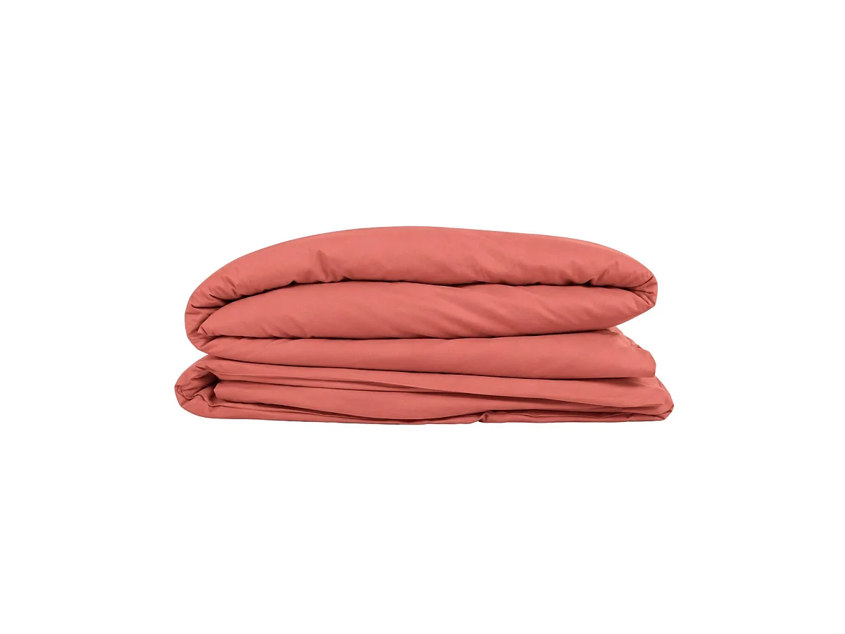 Housse de couette 1 Personne en Coton Rose blush 140 x 200 cm