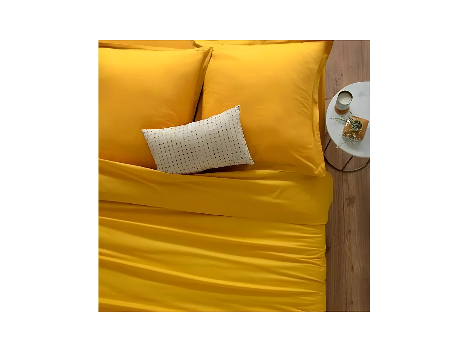 Sábana encimera algodón ocre 90x190cm