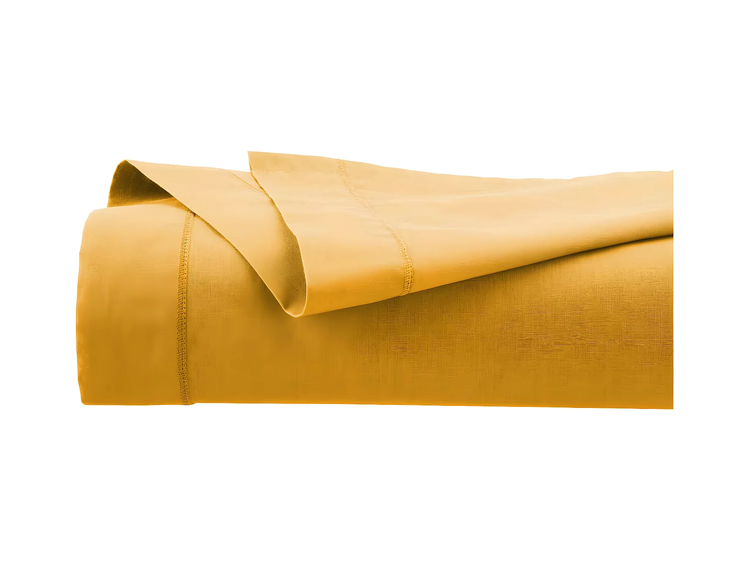 Drap plat 2 Personnes en Coton Jaune ocre 240 x 290 cm