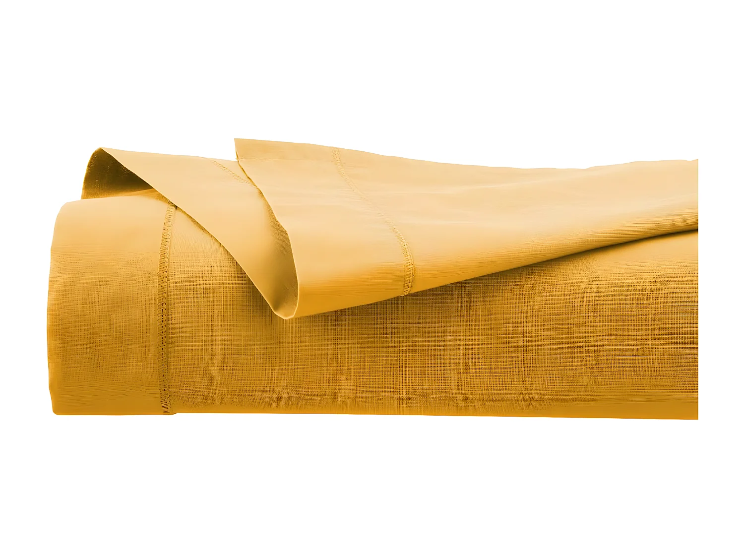 Drap plat 2 Personnes en Coton Jaune ocre 240 x 290 cm