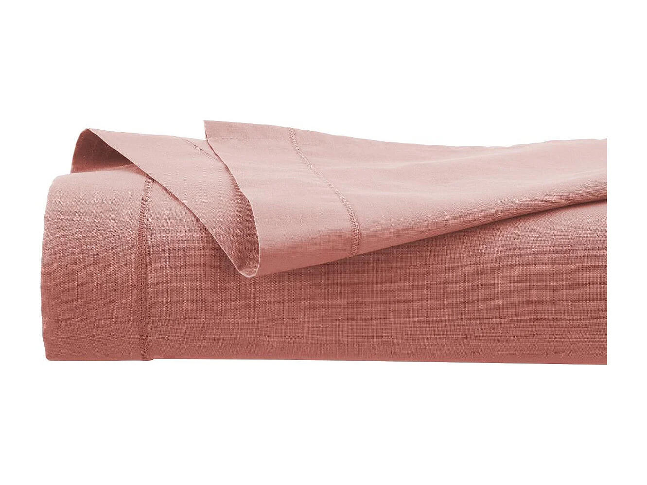 Drap plat 2 Personnes en Coton Rose blush 240 x 290 cm