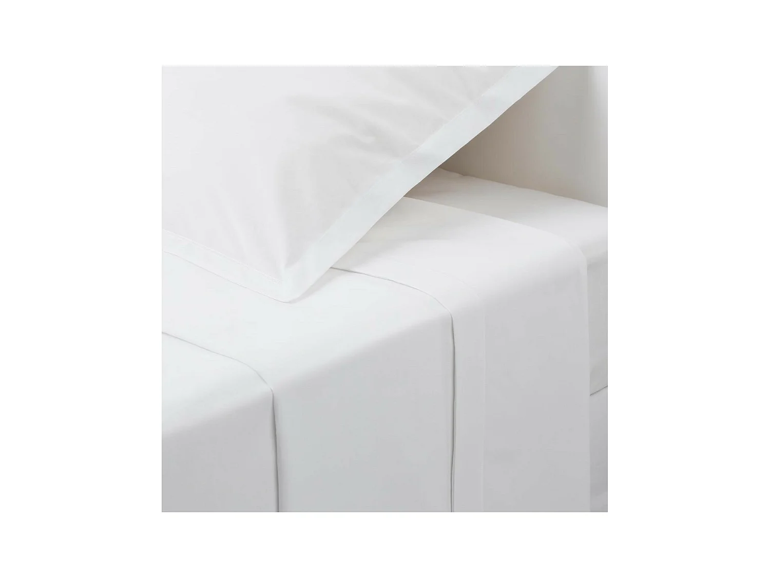 Drap plat 2 Personnes en Coton Blanc 240 x 290 cm