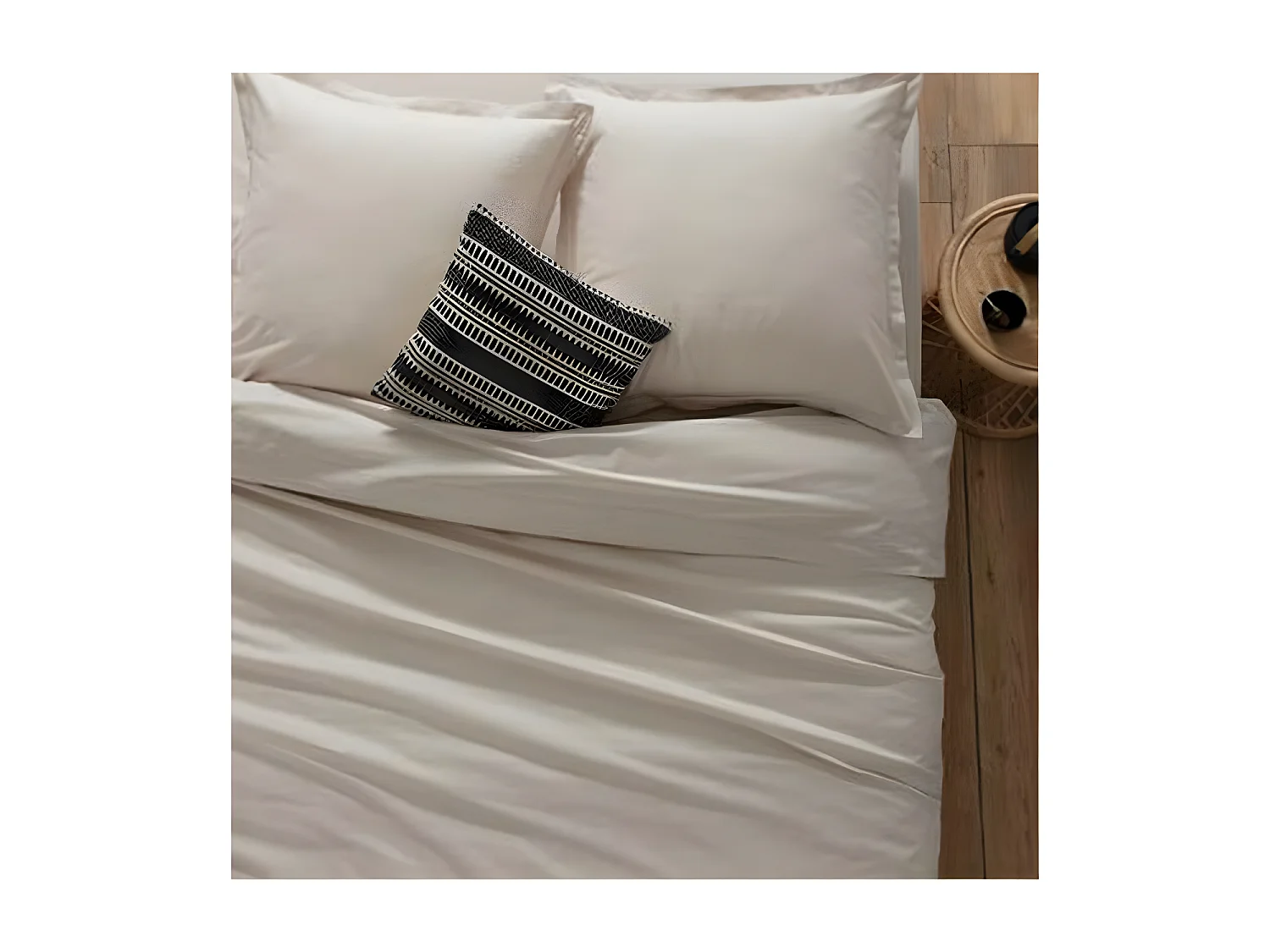 Sábana encimera algodón beige 90x190cm