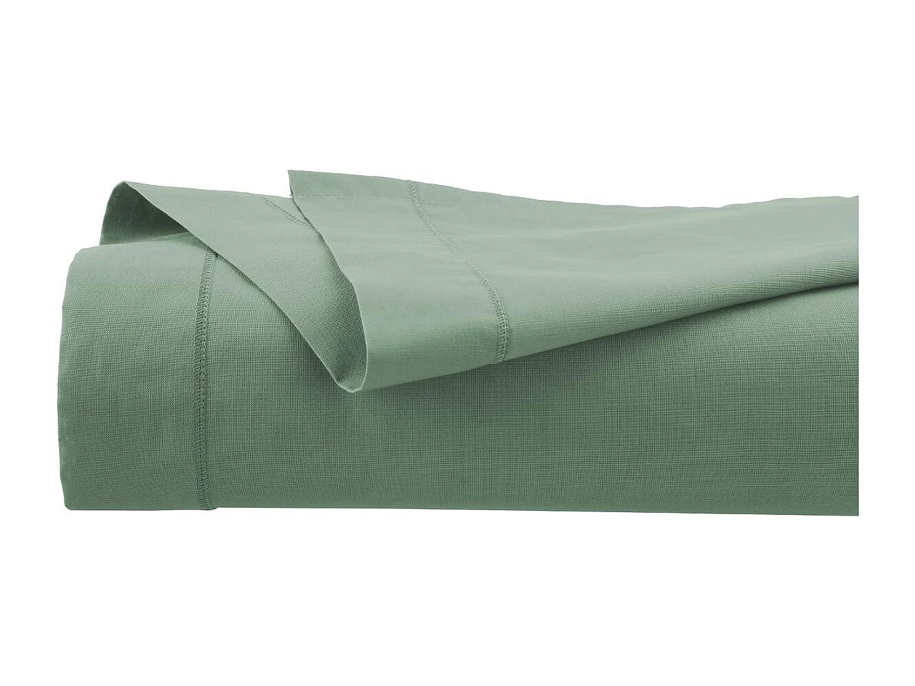 Drap plat 2 Personnes en Coton Vert céladon 240 x 290 cm
