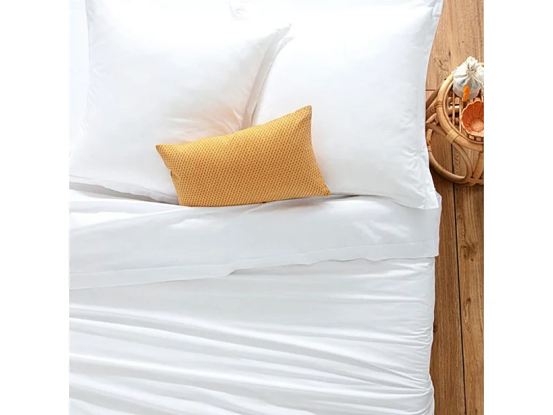 Drap plat 1 Personne en Coton Blanc 180 x 290 cm