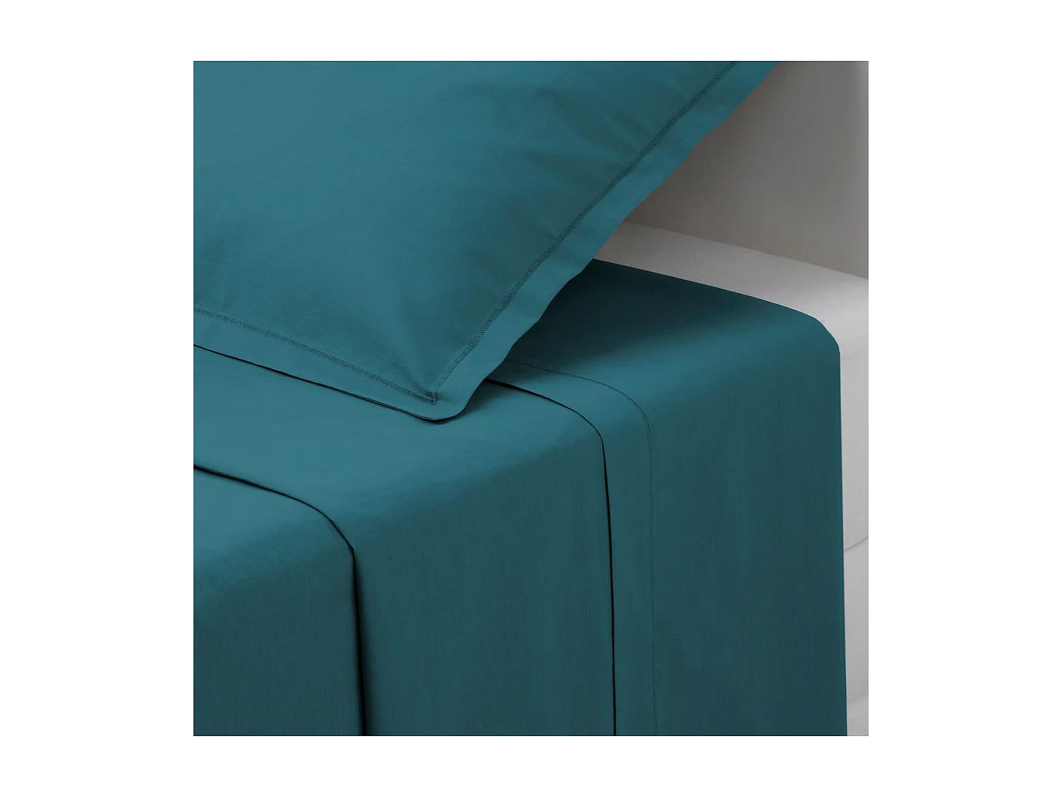 Drap plat 2 Personnes en Coton Canard 240 x 290 cm