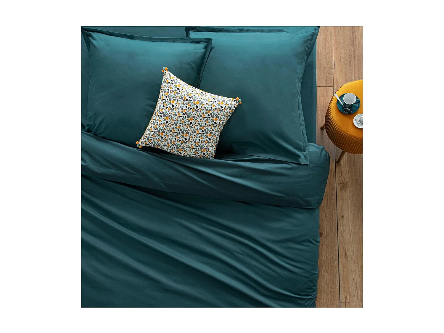 Drap plat 2 Personnes en Coton Canard 240 x 290 cm