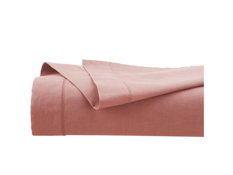 Drap plat 1 Personne en Coton Rose blush 180 x 290 cm