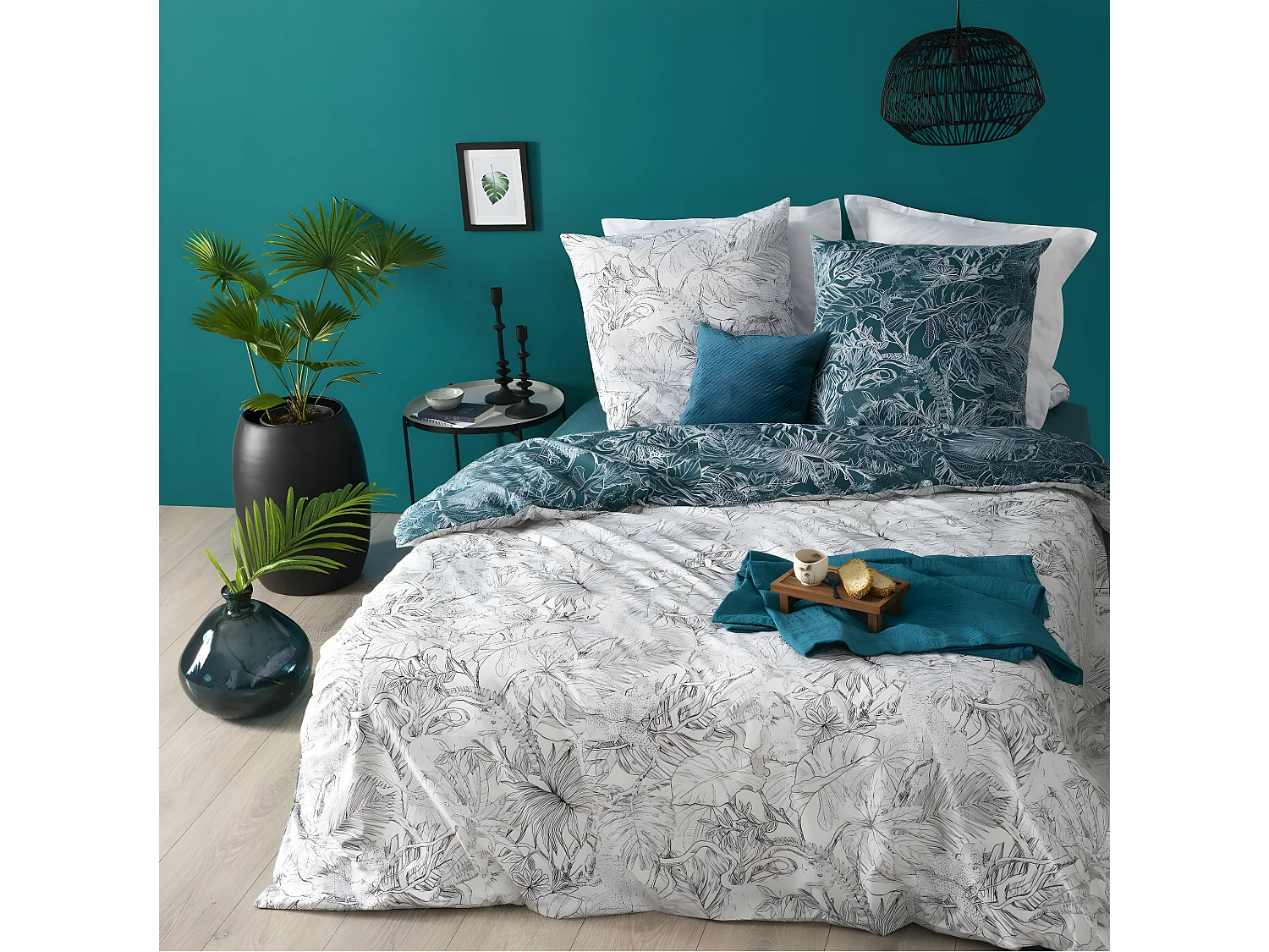 Wendebettwäsche "Dschungel" 260 x 240 cm