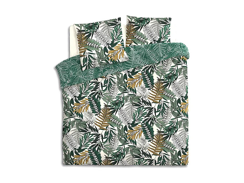 Parure de lit 2 Personnes 260 x 240 cm Housse de couette avec 2 taies Imprimé Tropik