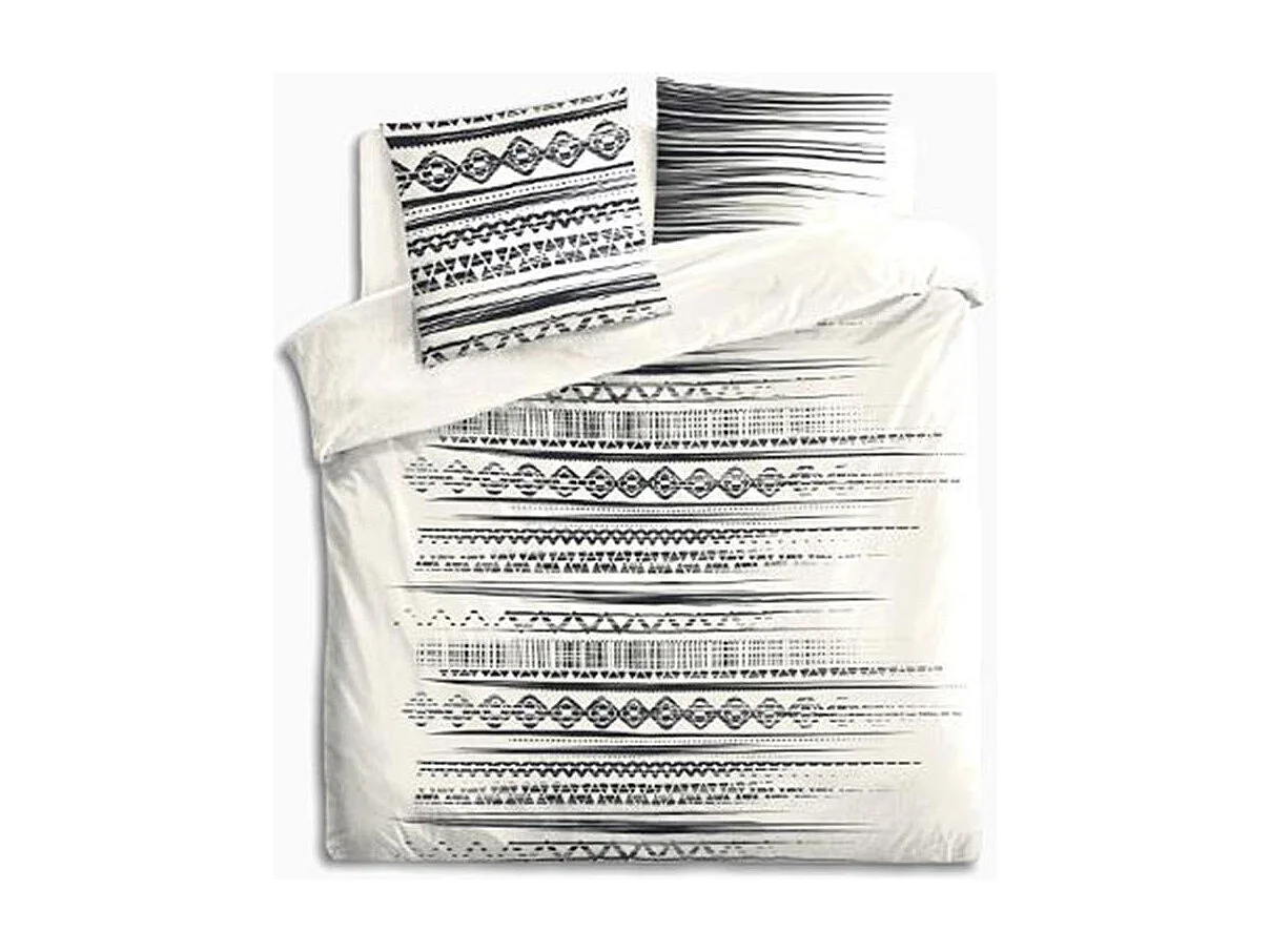 Parure de lit 2 Personnes 260 x 240 cm Housse de couette avec 2 taies Imprimé Ethnik