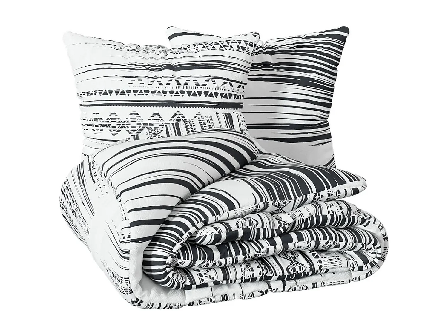 Parure de lit 2 Personnes 260 x 240 cm Housse de couette avec 2 taies Imprimé Ethnik