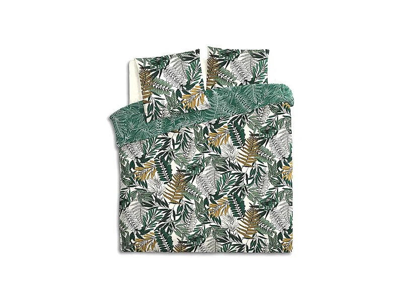 Parure de lit 2 Personnes 240 x 220 cm Housse de couette avec 2 taies Imprimé Tropik