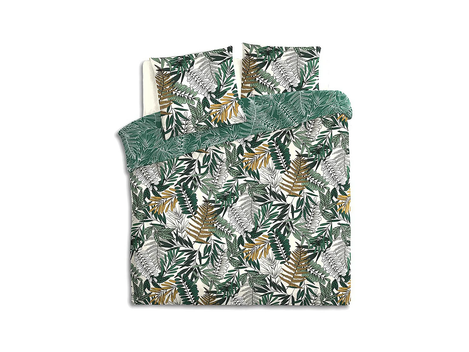Parure de lit 2 Personnes 240 x 220 cm Housse de couette avec 2 taies Imprimé Tropik