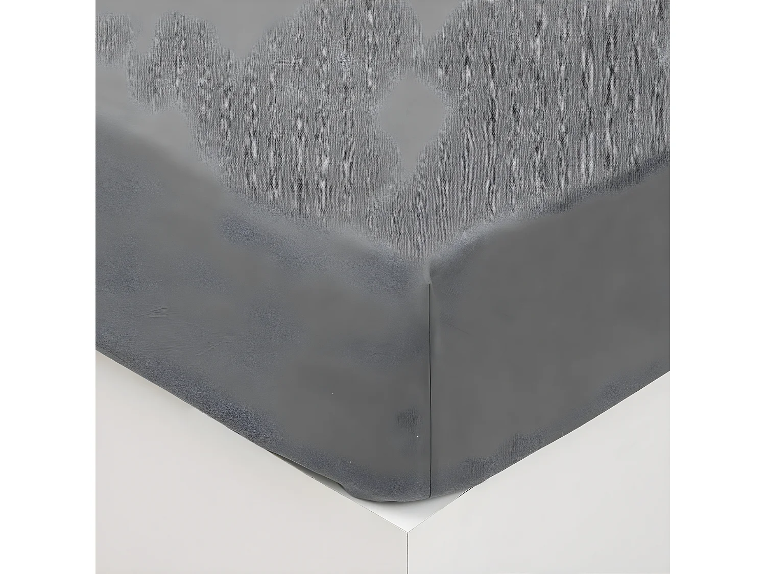 Drap housse 2 Personnes en Coton lavé Gris 140 x 190 cm