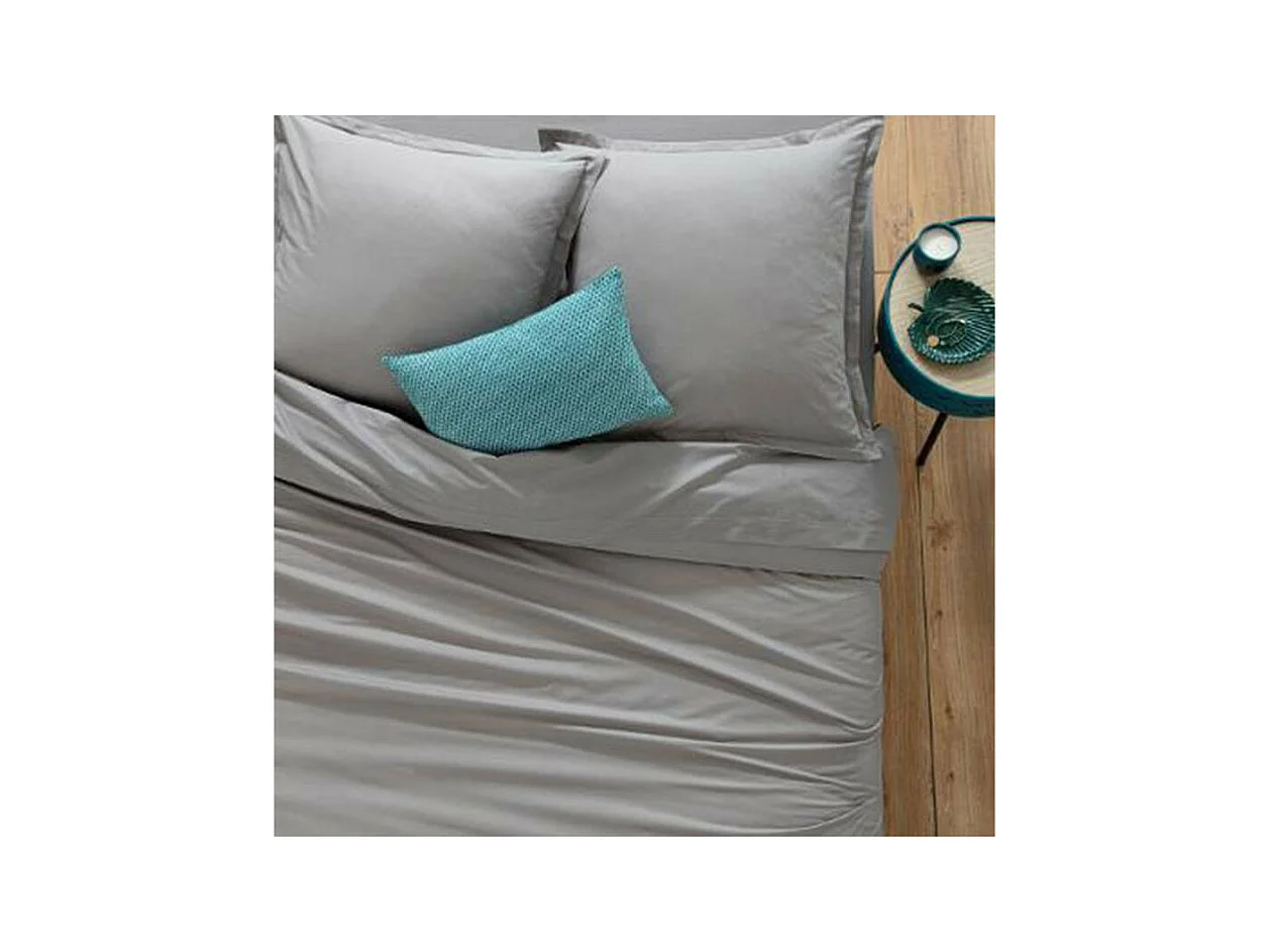 Drap housse 2 Personnes en Coton Gris souris 160 x 200 cm