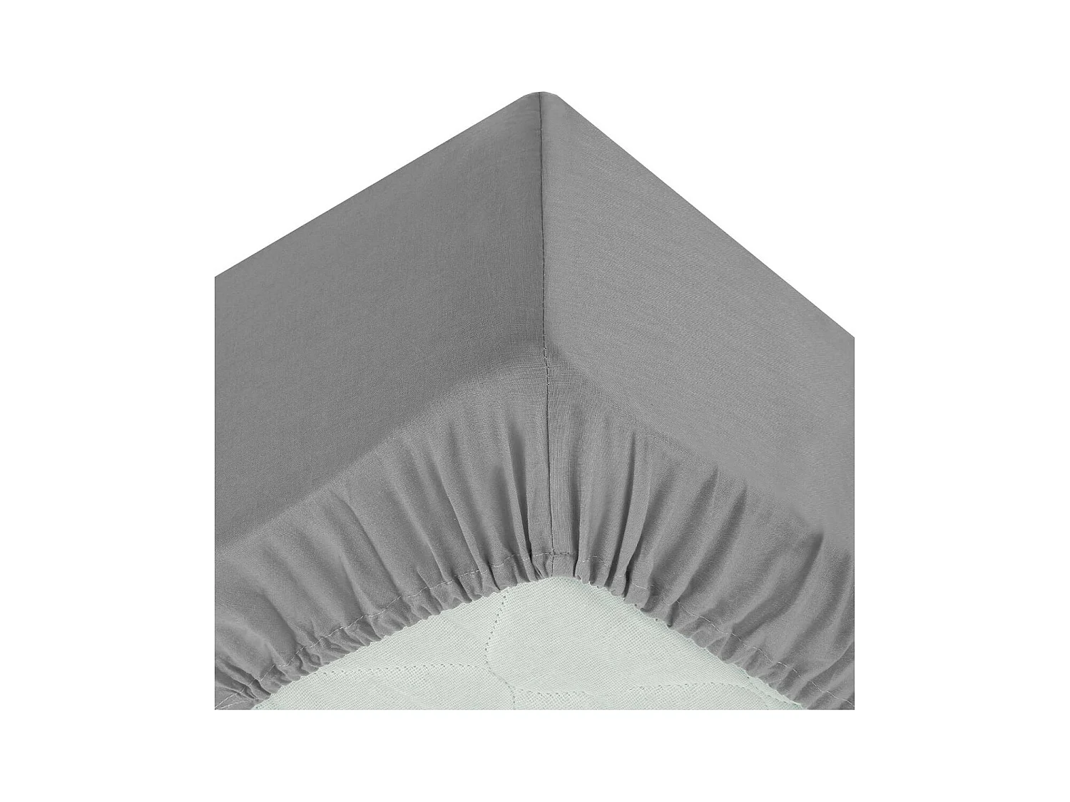 Drap housse 2 Personnes en Coton Gris souris 160 x 200 cm