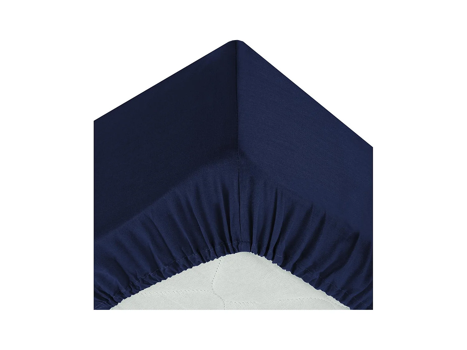 Drap housse 2 Personnes en Coton Bleu encre 160 x 200 cm