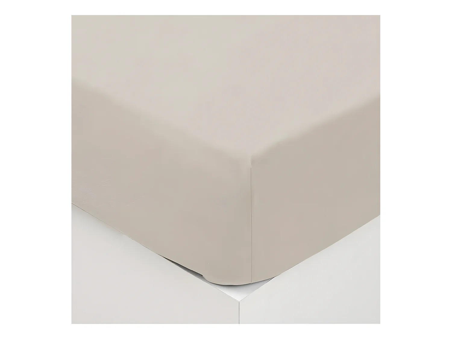 Drap housse 2 Personnes en Coton lavé Ivoire 140 x 190 cm