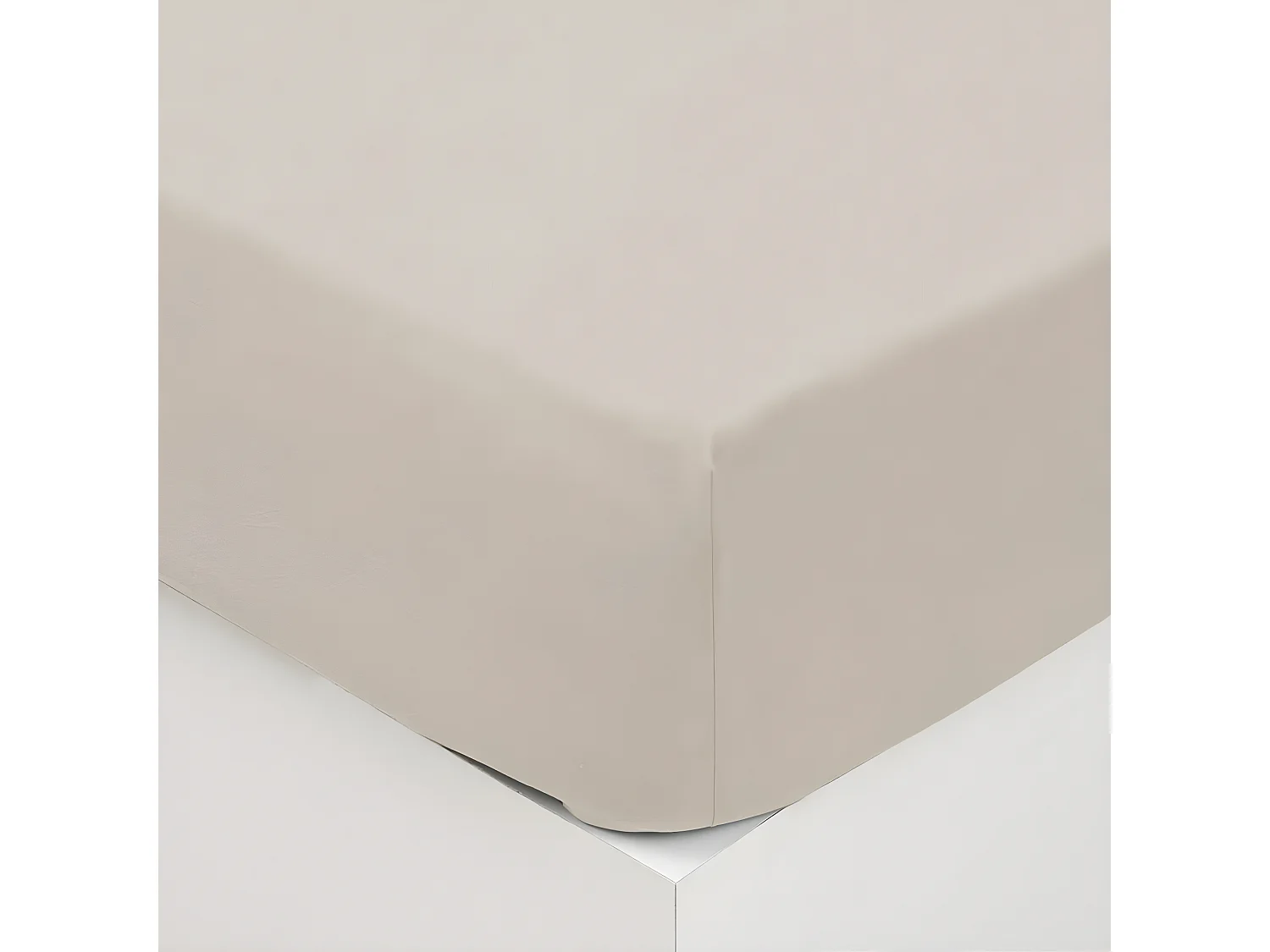 Drap housse 2 Personnes en Coton lavé Ivoire 140 x 190 cm