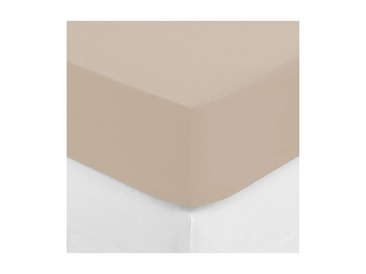 Spannbettlaken Baumwolle beige 90x190cm