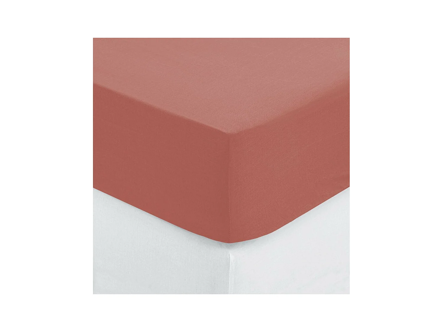 Drap housse 2 Personnes en Coton Rose blush 160 x 200 cm