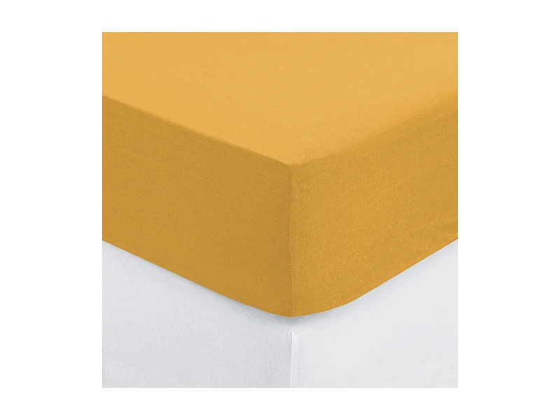 Sabana bajera algodón ocre 90x190cm