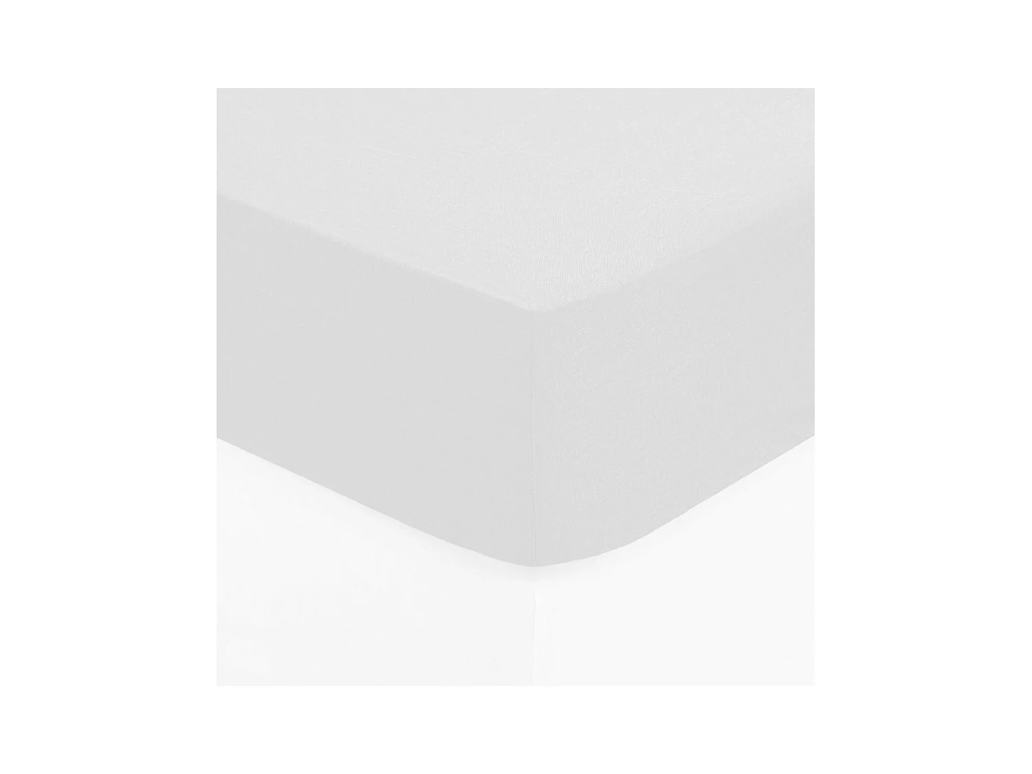 Drap housse 2 Personnes en Coton Blanc 160 x 200 cm