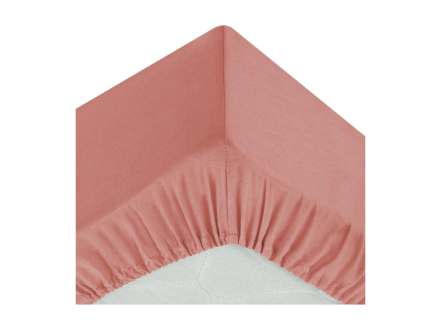 Drap housse 1 Personne en Coton Rose blush 90 x 190 cm