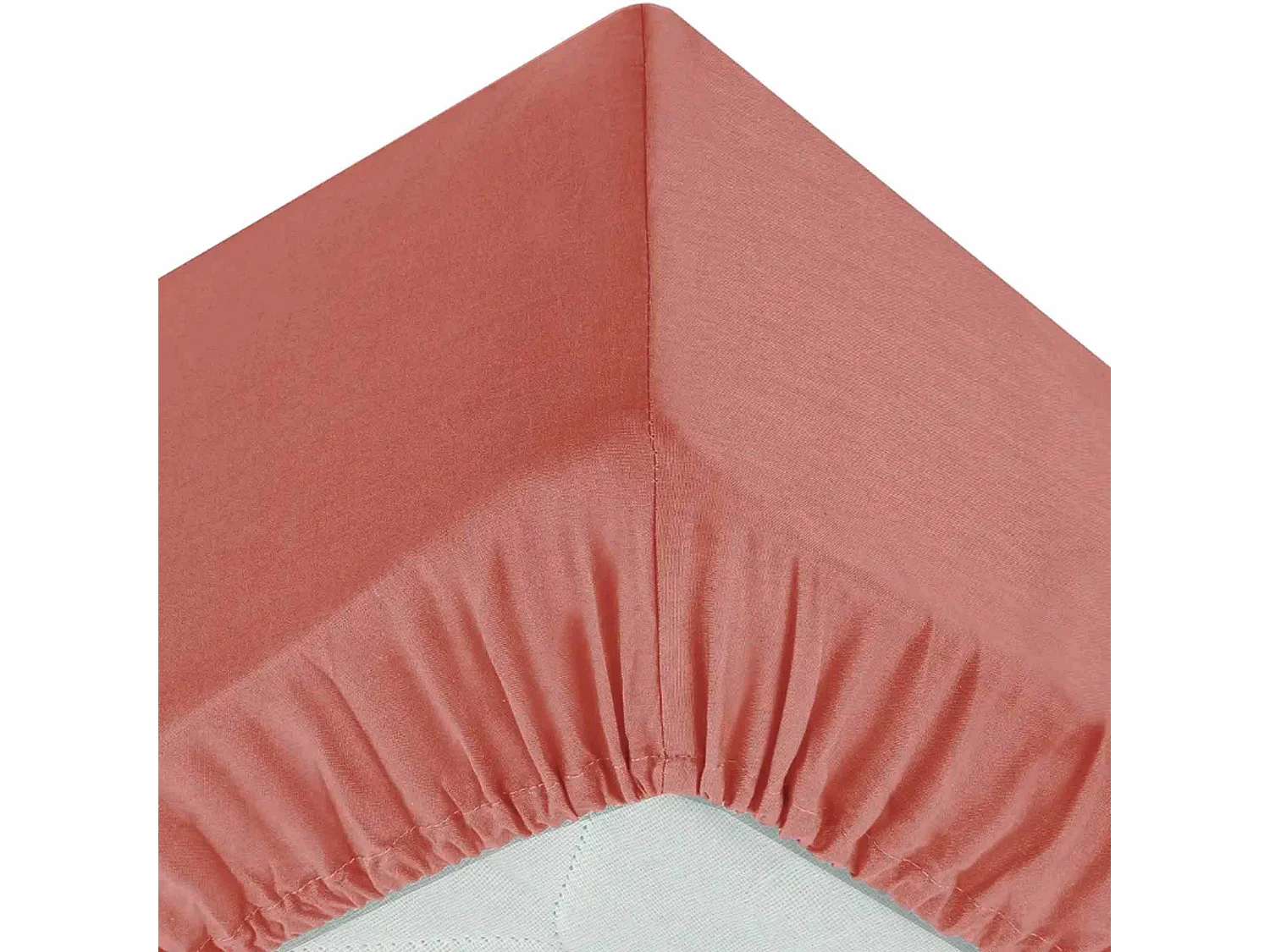 Drap housse 1 Personne en Coton Rose blush 90 x 190 cm