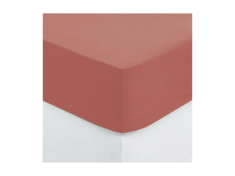Drap housse 1 Personne en Coton Rose blush 90 x 190 cm