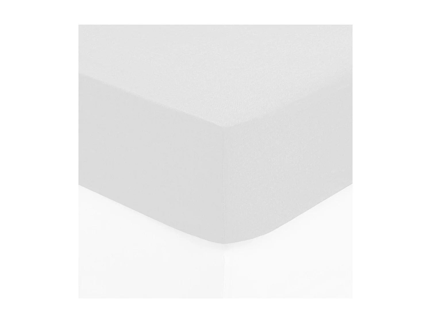 Drap housse 2 Personnes en Coton Blanc 140 x 190 cm