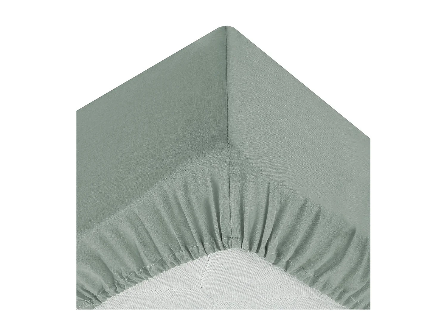 Drap housse 2 Personnes en Coton Vert céladon 160 x 200 cm
