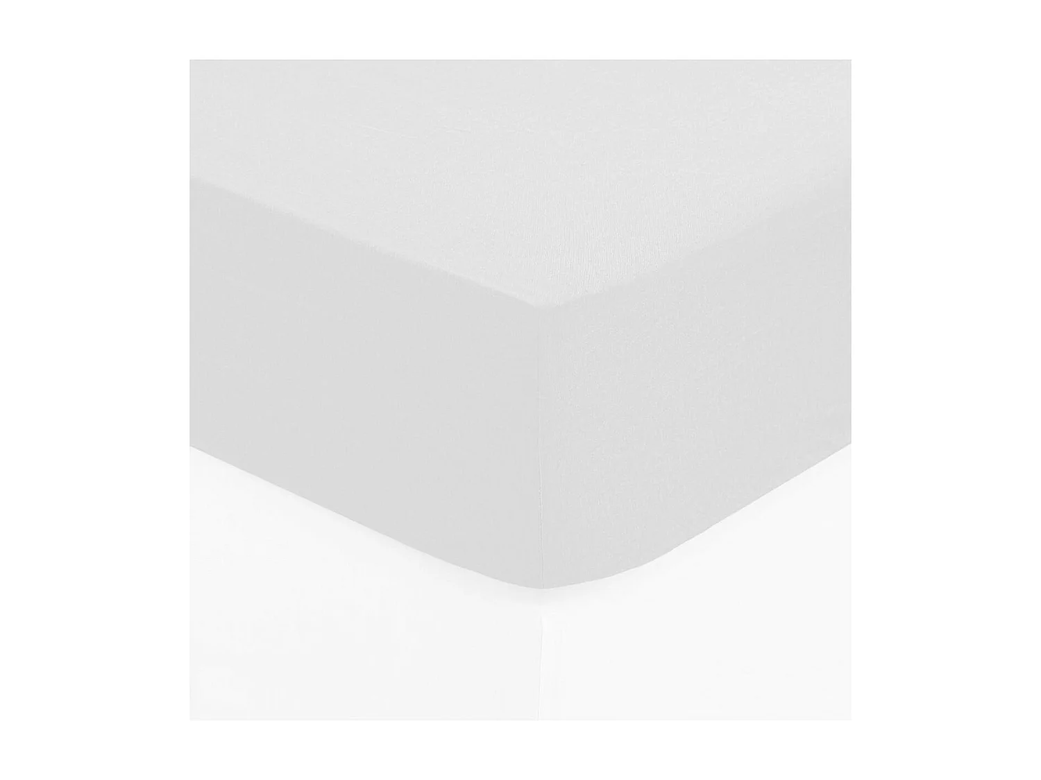 Drap housse 1 Personne en Coton Blanc 90 x 190 cm