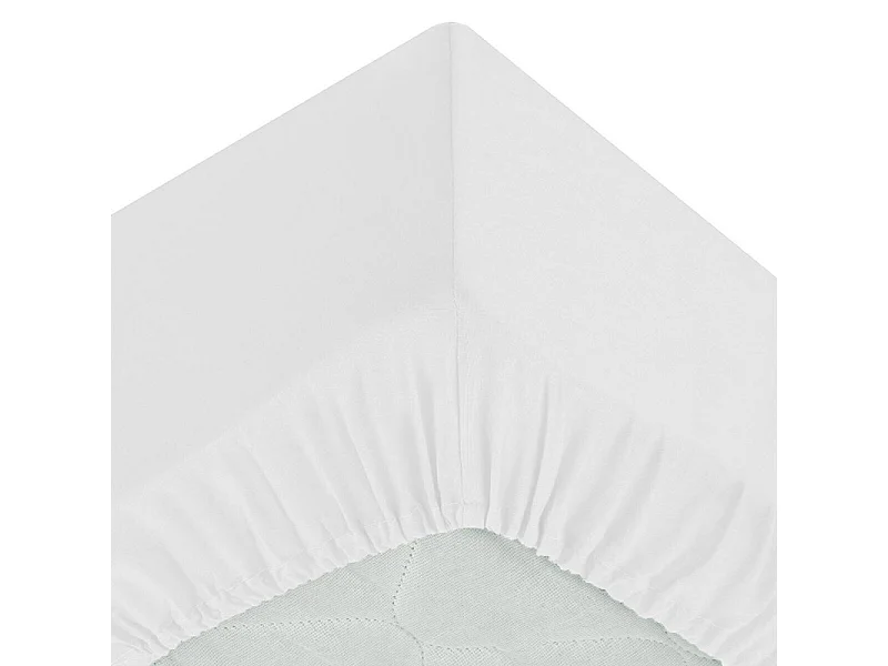 Drap housse 1 Personne en Coton Blanc 90 x 190 cm