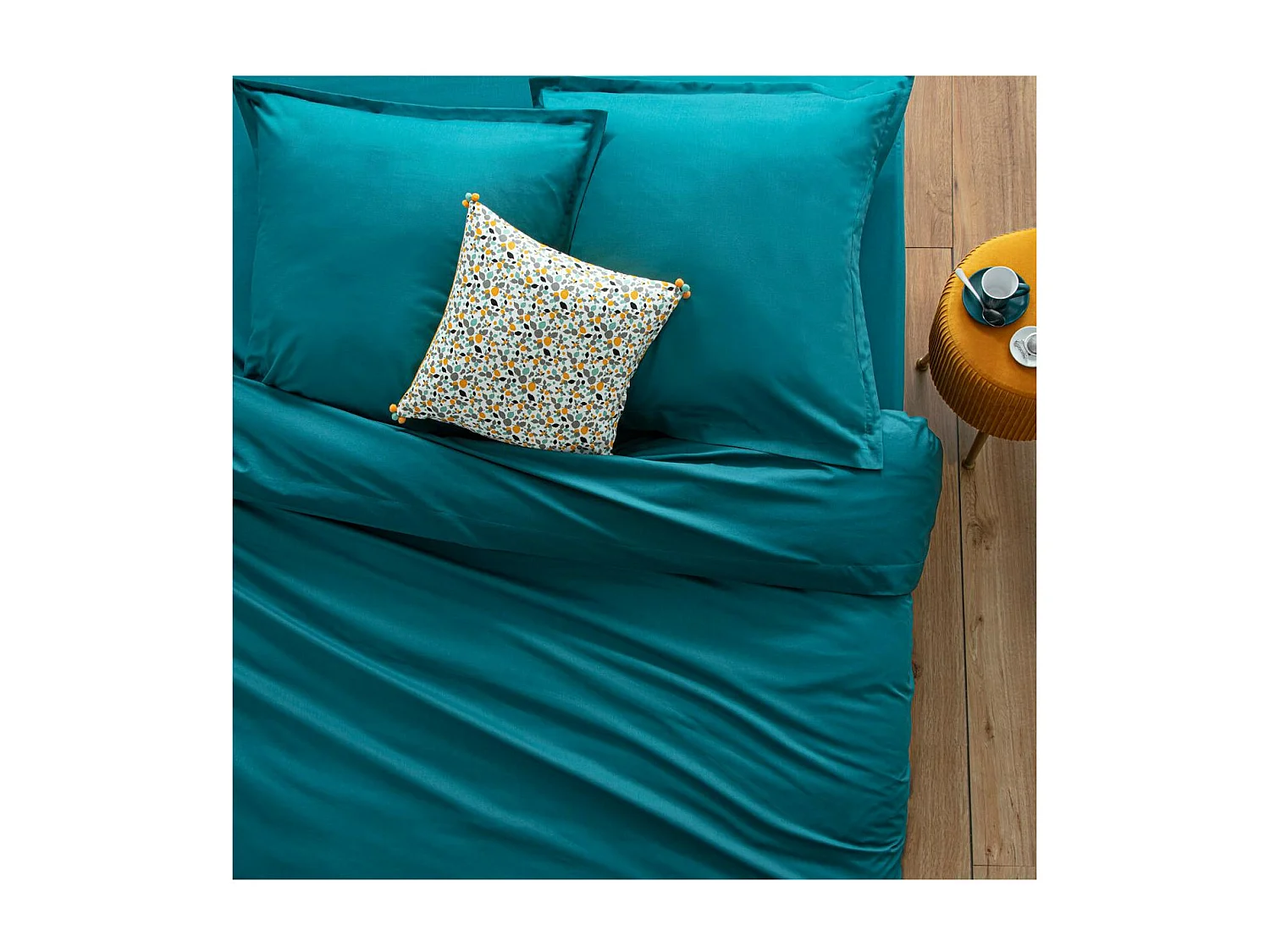 Drap housse 2 Personnes en Coton Canard 140 x 190 cm