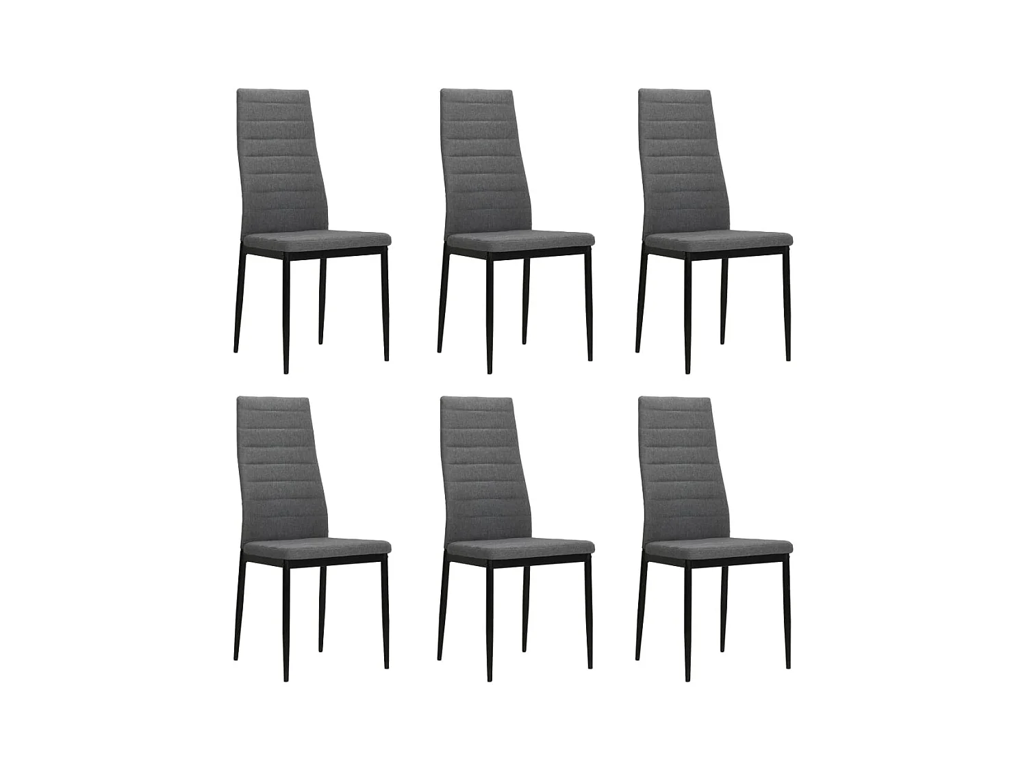 Lot de 6 chaises de salle à manger cuisine design contemporain tissu gris clair CDS022406