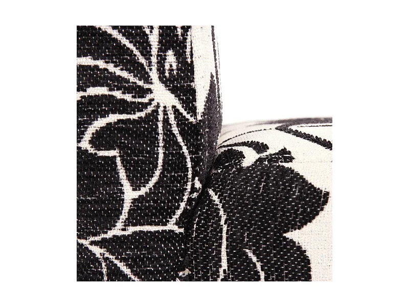 Lot de 2 chaises de salle à manger en tissu imprimé blanc&noir pieds foncés CDS04022