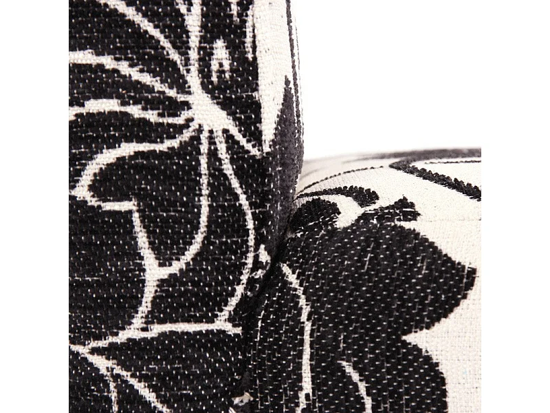 Lot de 2 chaises de salle à manger en tissu imprimé blanc&noir pieds foncés CDS04022