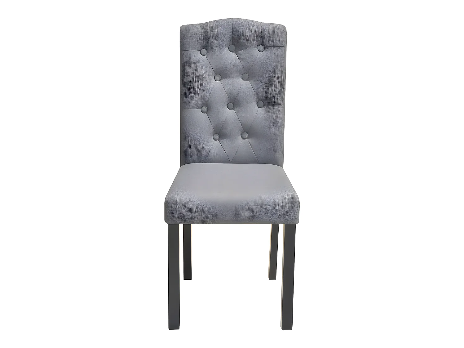 Lot de 6 chaises de salle à manger cuisine style moderne dossier capitonné tissu gris CDS022506