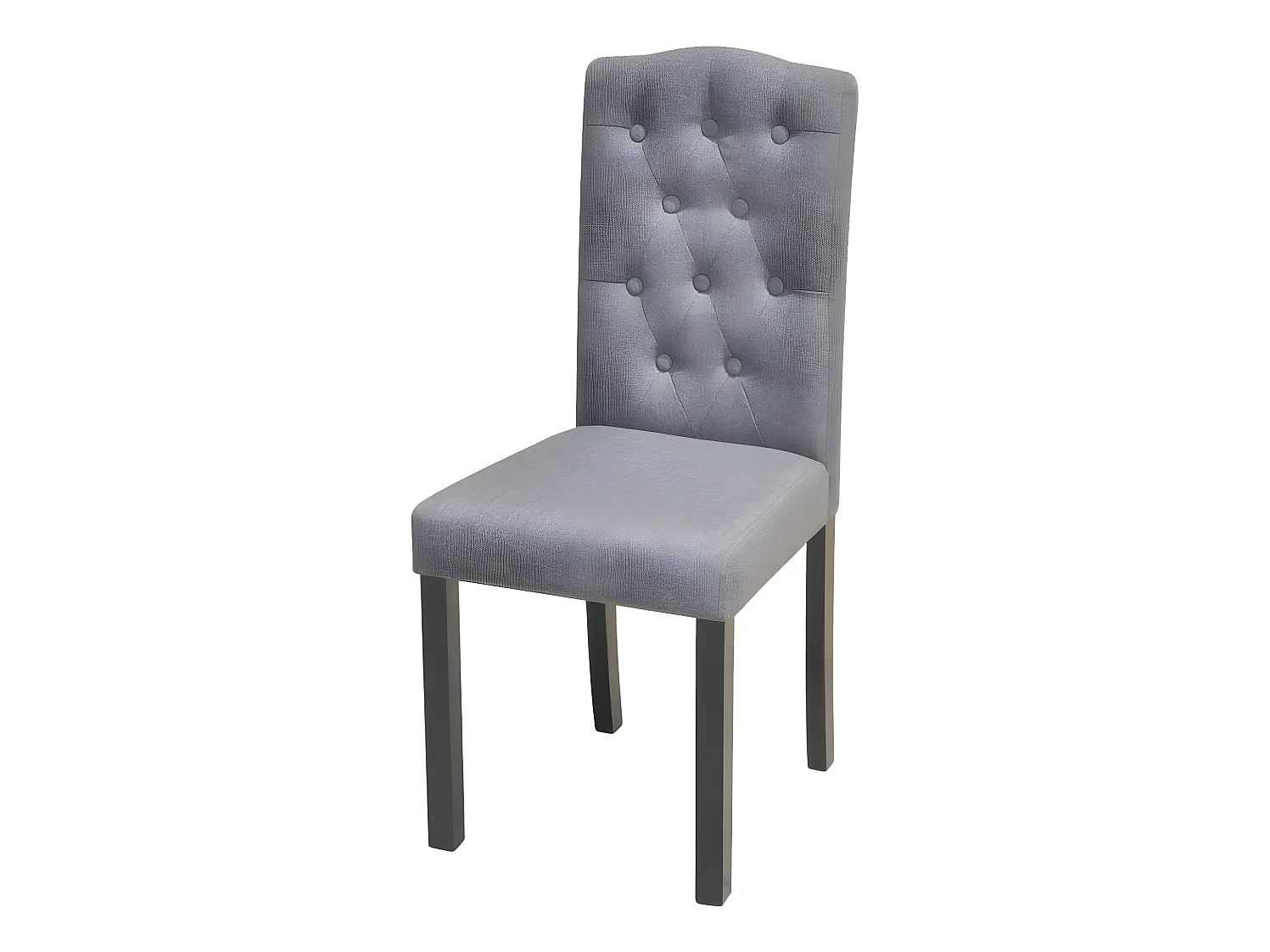 Lot de 6 chaises de salle à manger cuisine style moderne dossier capitonné tissu gris CDS022506