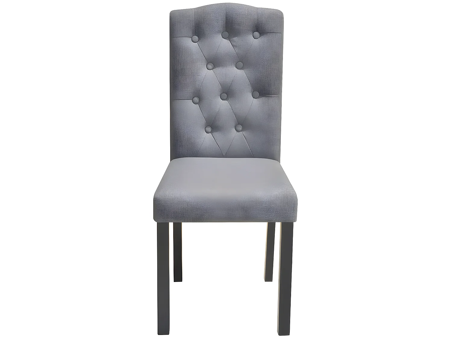 Lot de 6 chaises de salle à manger cuisine style moderne dossier capitonné tissu gris CDS022506