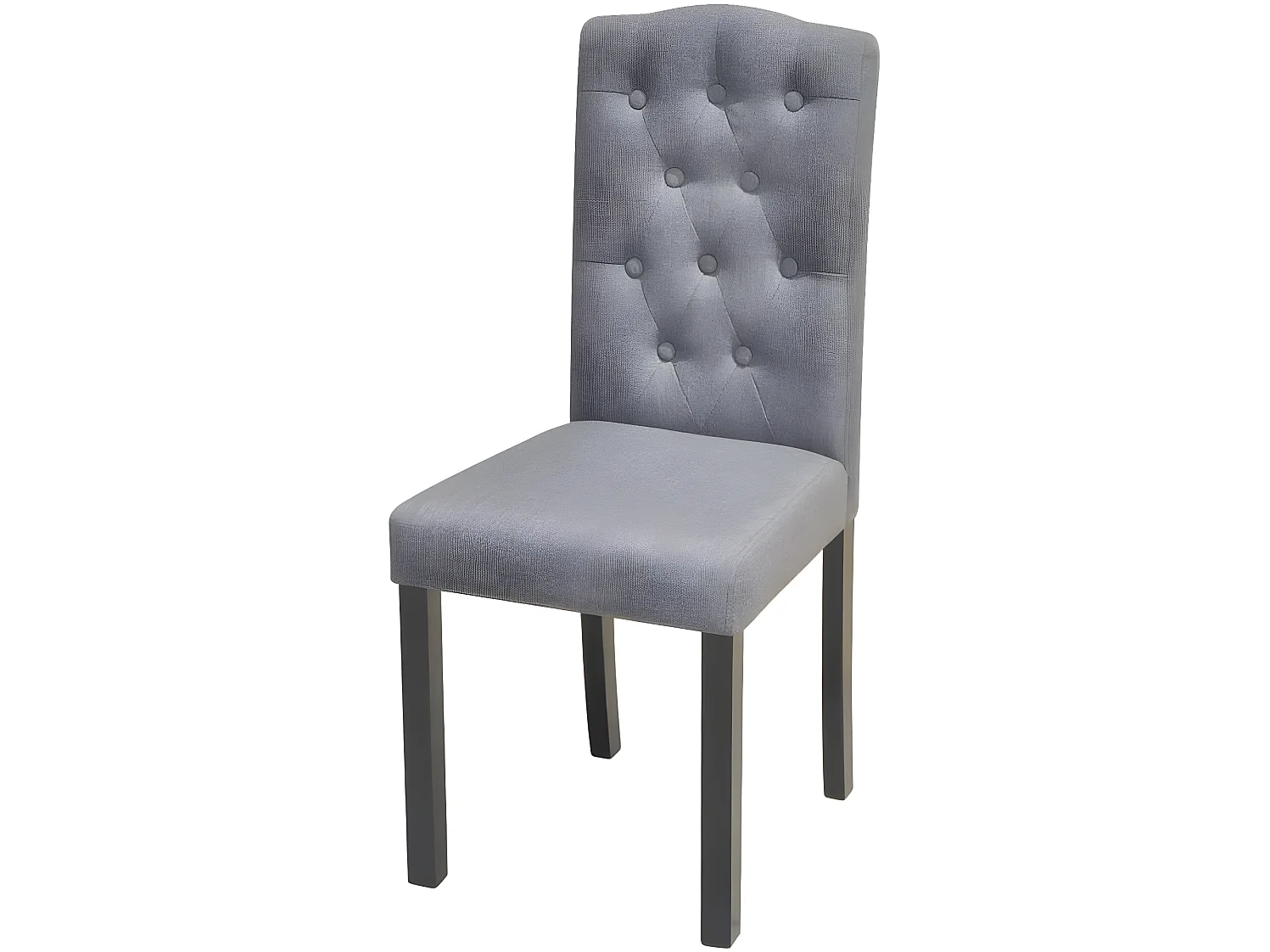 Lot de 6 chaises de salle à manger cuisine style moderne dossier capitonné tissu gris CDS022506