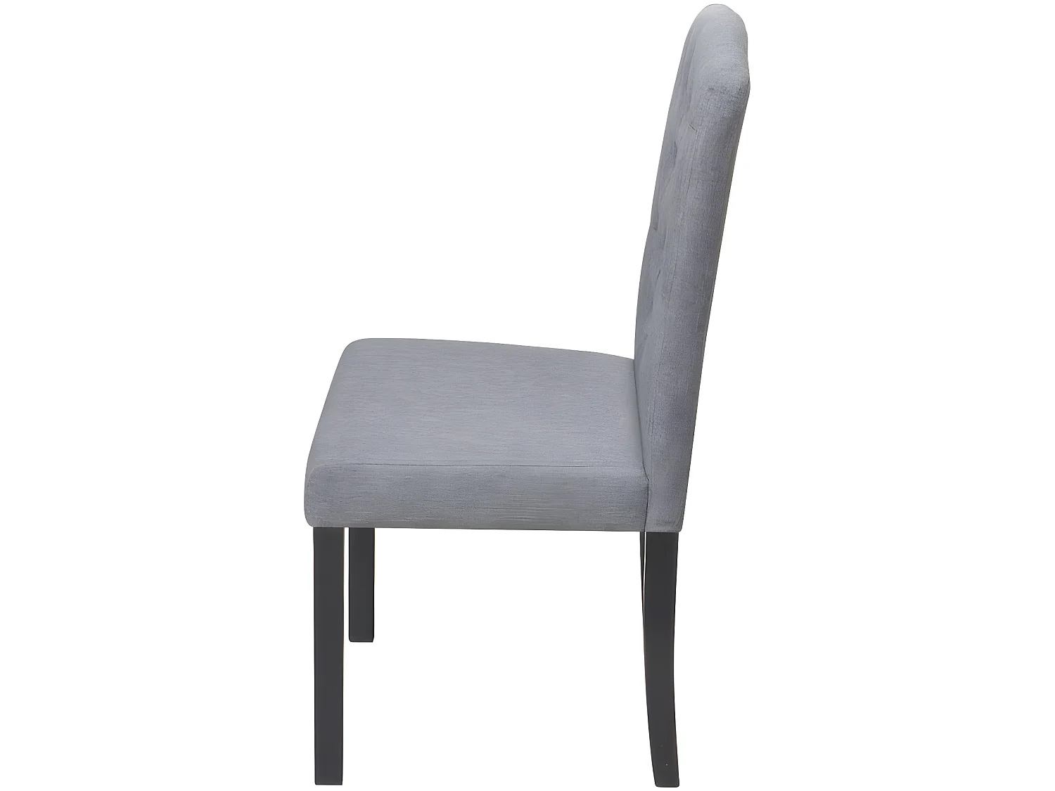 Lot de 6 chaises de salle à manger cuisine style moderne dossier capitonné tissu gris CDS022506