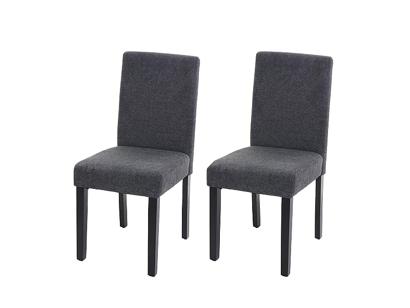 Lot de 2 chaises de salle à manger en tissu gris foncé pieds foncés CDS04463