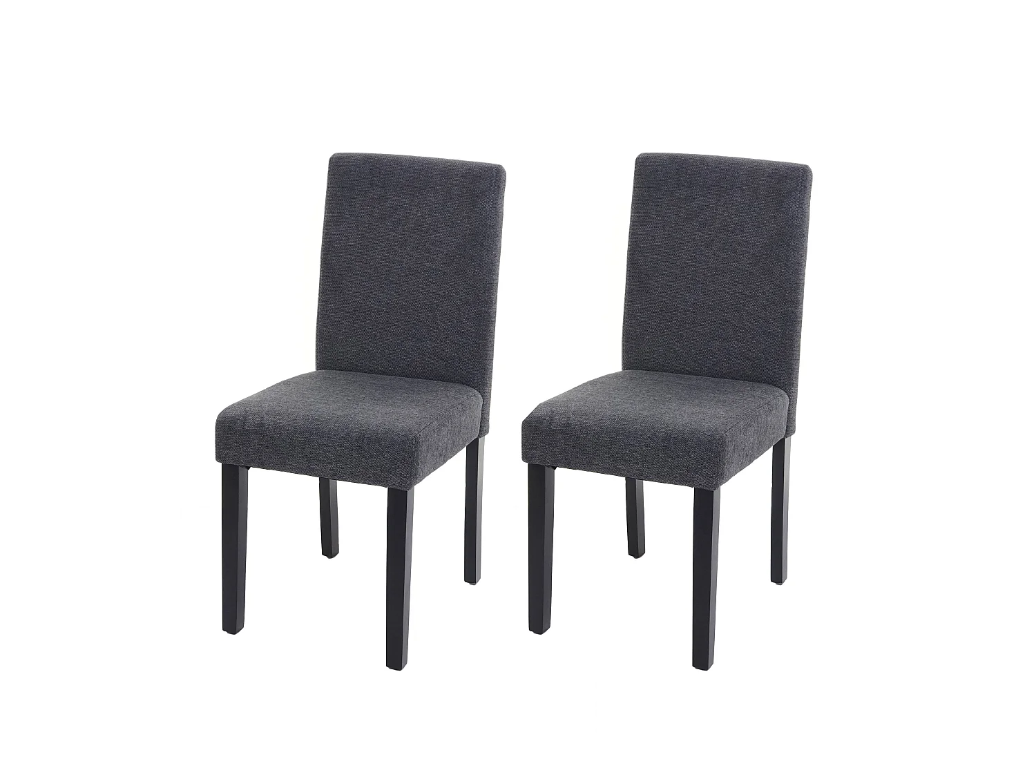Lot de 2 chaises de salle à manger en tissu gris foncé pieds foncés CDS04463